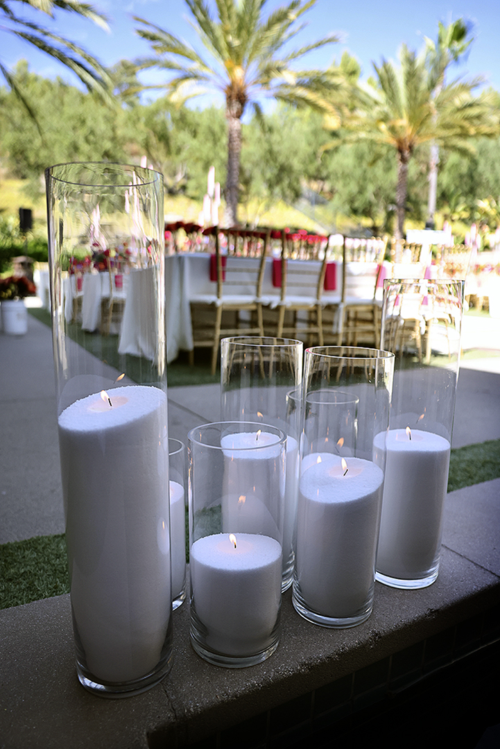 floor candles for event
